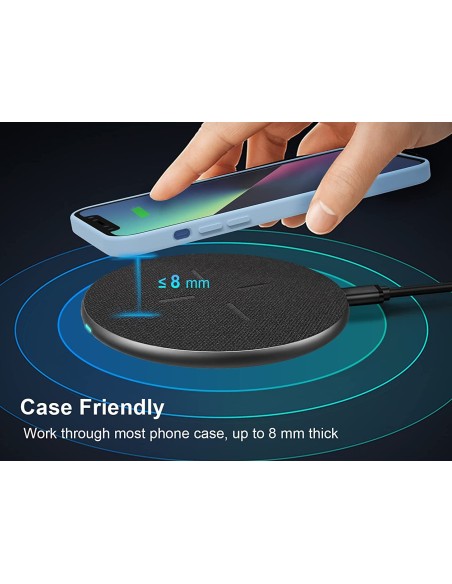 Cargador inalambrico carga rapida conceptronic gorgon03g qi usb tipo c -  15w -  aluminio