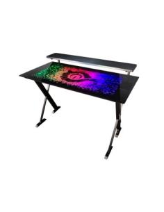 Talius Mesa Gaming Warship X1 Cristal Templado Rgb Soporte Elevador Monitor Stand Para Gamepads Y Headset