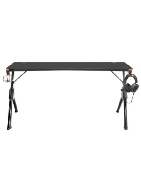 Mesa Mars Gaming Mgd Rgb Xl Black Caja Deteriorada Cash30 Chasis De Acero Tablero 160x60cm Altura 74cm Con Diseño De Fibra De