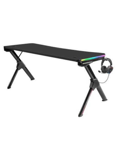 Mesa Mars Gaming Mgd Rgb Xl Black Caja Deteriorada Cash30 Chasis De Acero Tablero 160x60cm Altura 74cm Con Diseño De Fibra De