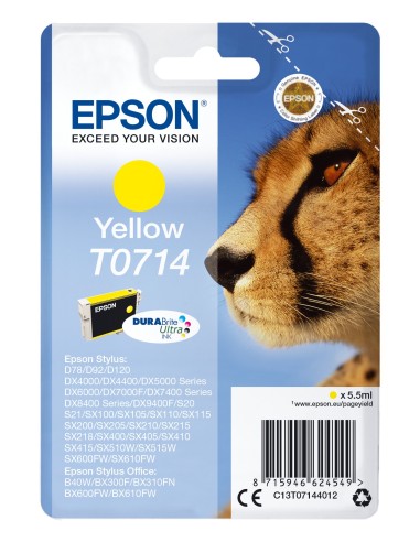 Cartucho tinta epson c13t07144012 amarillo 7ml stylus d78 - 92 -  120 -  dx40x0 -  44x0 -  50x0 -  60x0 -  74x0 -  84x0 -  7000f