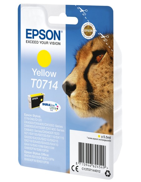 Cartucho tinta epson c13t07144012 amarillo 7ml stylus d78 - 92 -  120 -  dx40x0 -  44x0 -  50x0 -  60x0 -  74x0 -  84x0 -  7000f