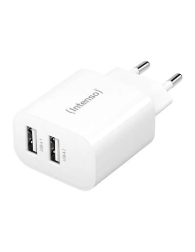 Intenso | Cargador pared W24AA|2xUSB-A|blanco