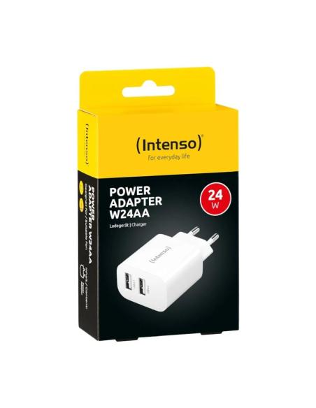 Intenso | Cargador pared W24AA|2xUSB-A|blanco