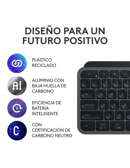 Teclado logitech mx keys s inalambrico grafito