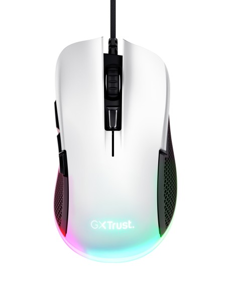 Mouse Trust Gaming Rgb Gxt 922w Ybar Rgb 7200dpi 6 Botones Color Blanco 24485