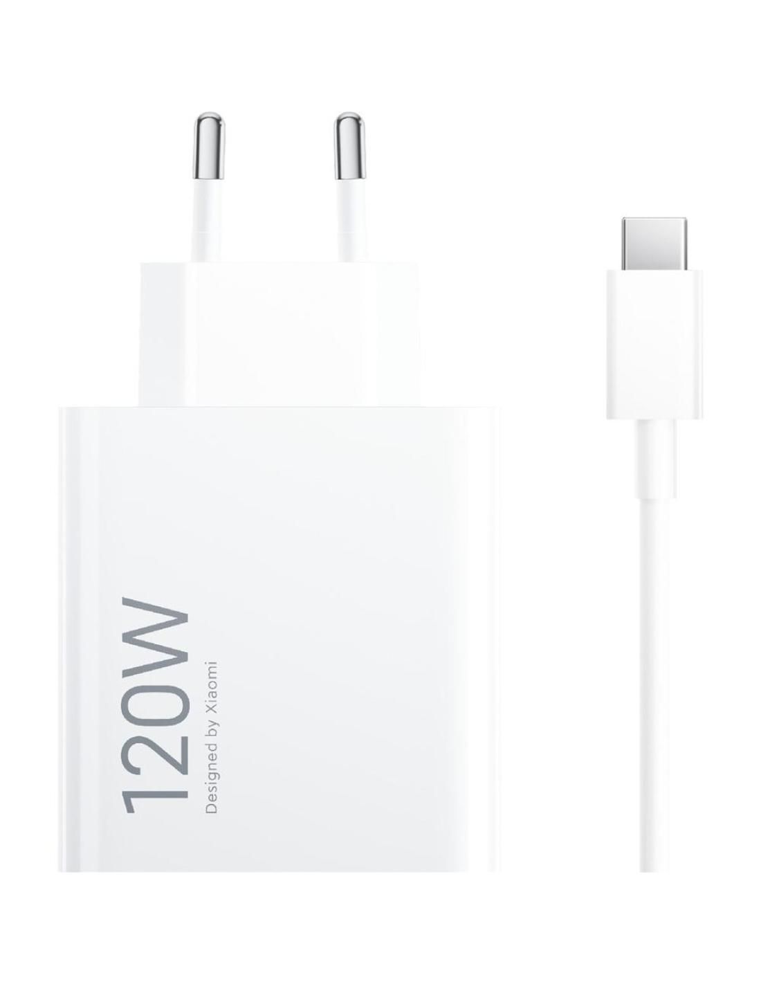 Cargador xiaomi hypercharge combo tipo a 120w con cable usb c 1m - color blanco