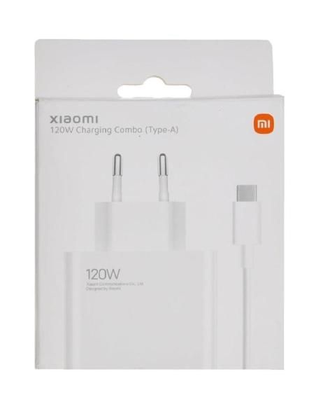 Cargador xiaomi hypercharge combo tipo a 120w con cable usb c 1m - color blanco
