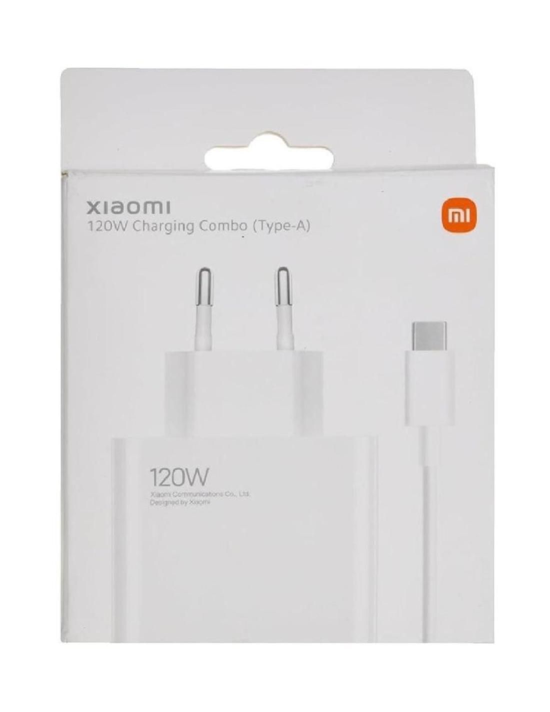 Cargador xiaomi hypercharge combo tipo a 120w con cable usb c 1m - color blanco