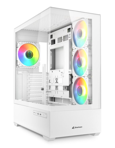 CAJA GAMING SHARKOON AK6 TGV ATX BLANCO 4XVENT 120MM 2XUSB SN FUENTE