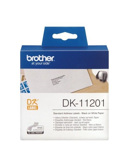 Etiquetas papel precortada brother dk11201 29 x 90 mm 400 - e ql - 500a ql - 500bw ql - 560 ql - 570 ql - 1050