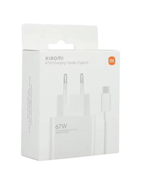 Cargador xiaomi hypercharge combo tipo a 67w con cable usb c color blanco