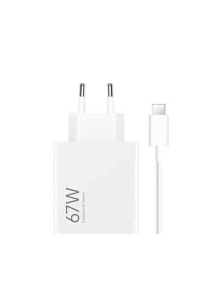 Cargador xiaomi hypercharge combo tipo a 67w con cable usb c color blanco