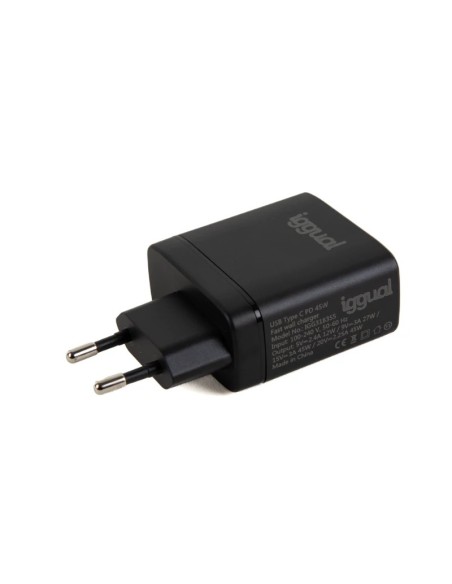 iggual Cargador rápido USB PD tipo C 45W GaN