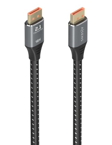 CABLE AISENS DISPLAYPORT V2.1 16K@60HZ 80GBPS DP M-DP M NEGRO 1.5M