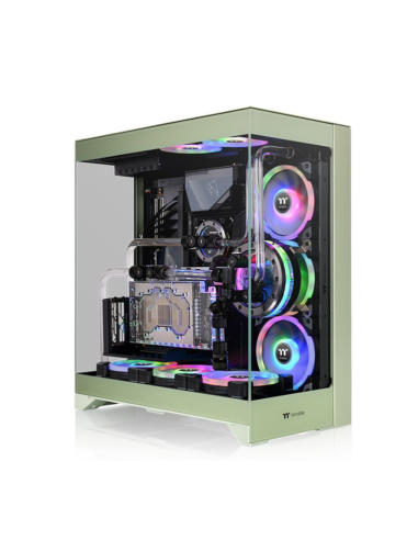 CAJA THERMALTAKE CTE E550 TG MID TOWER 2XUSB 3.0 1XUSB-C SN FUENTE VERDE MATCHA