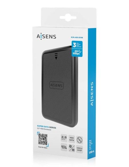 CAJA EXTERNA AISENS 2.5 9.5MM SATA A USB 3.0 USB3.1 GEN1 NEGRA