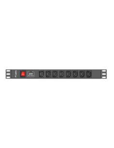REGLETA LANBERG 1U 16A RACK 19 8X SOCKET IEC C13 NEGRO 2M
