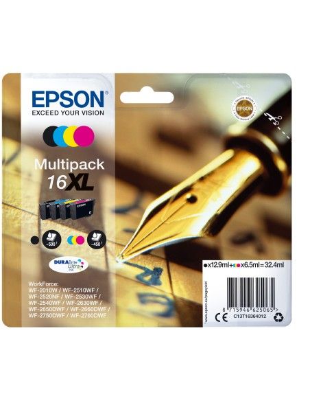 Multipack tinta epson t163640 xl wf - 2010 - 2510 - 2520 - 2530 - 2540 -  pluma