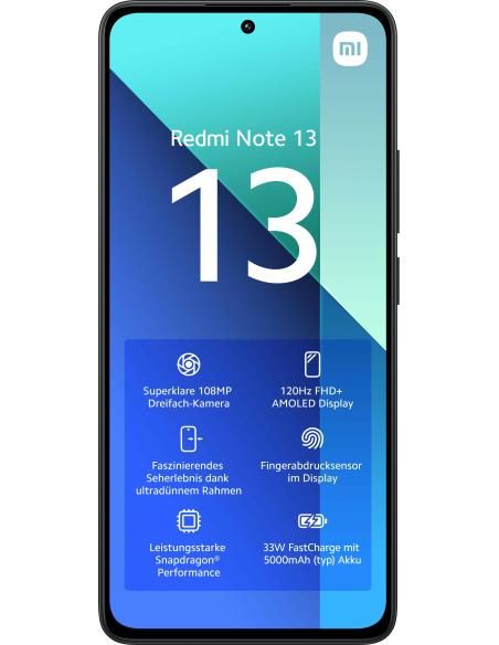 TELEFONO XIAOMI REDMI NOTE 13 P6.67 6GB 128GB 4G BLACK MZB0FYFEU