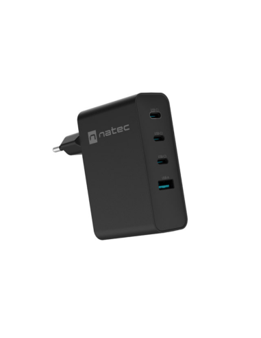 CARGADOR NATEC RIBERA GAN 100W 3XUSB-C + 1XUSB-A PD3.0 QC3.0 NEGRO