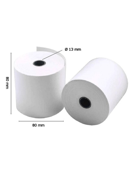 Pack 100 rollos papel térmico sin BPA 80x80mm