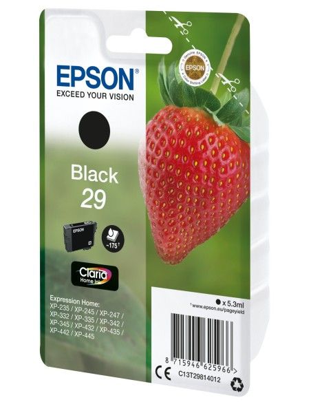 Cartucho tinta epson 29 c13t29814012 negro xp235 - xp332 - xp3357xp4327xp435 -  fresa