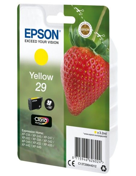 Cartucho tinta epson 29 c13t29844012 amarillo xp235 - xp332 - xp3357xp4327xp435 -  fresa