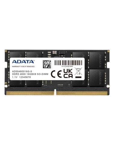 ADATA AD5S480016G-S, 16 GB, 1 x 16 GB, DDR5, 4800 MHz, 262-pin SO-DIMM