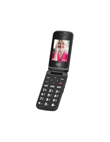 TELEFONO TREVI FLEX PLUS 55 FLIP SENIOR PHONE DUAL SCREEN BLACK