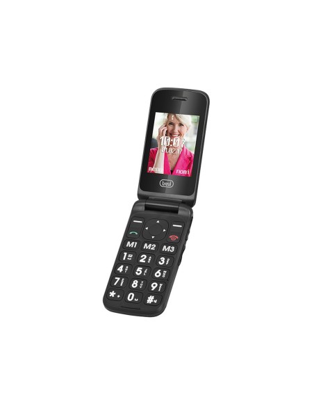 TELEFONO TREVI FLEX PLUS 55 FLIP SENIOR PHONE DUAL SCREEN BLACK