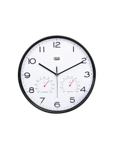 RELOJ PARED TREVI OM 3510 T 30CM WALL CLOCK+TERM.+HYGROM. BLACK