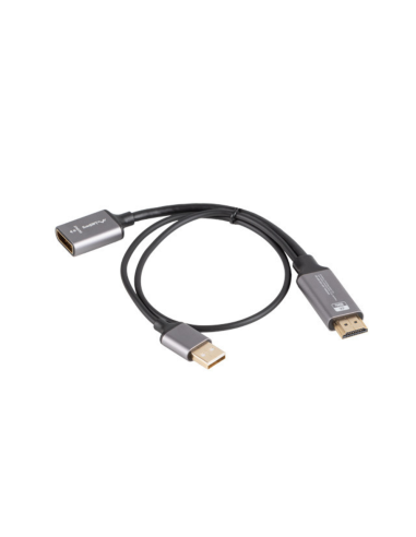 ADAPTADOR LANBERG 4K HDMI MACHO/DISPLAYPORT HEMBRA 20CM