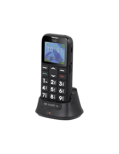 TELEFONO TREVI SICURO 10 SENIOR PHONE BIG BUTTONS FUNCION S.O.S. BLACK