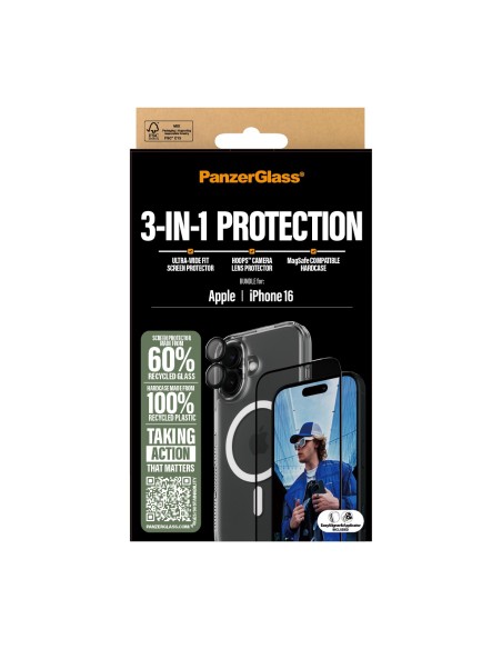 PanzerGlass 3-in-1 Bundle Proteccion iPhone 16