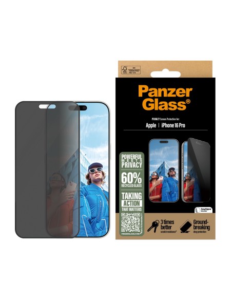 PanzerGlass Privacy Screen Protector iPhone 16 Pro
