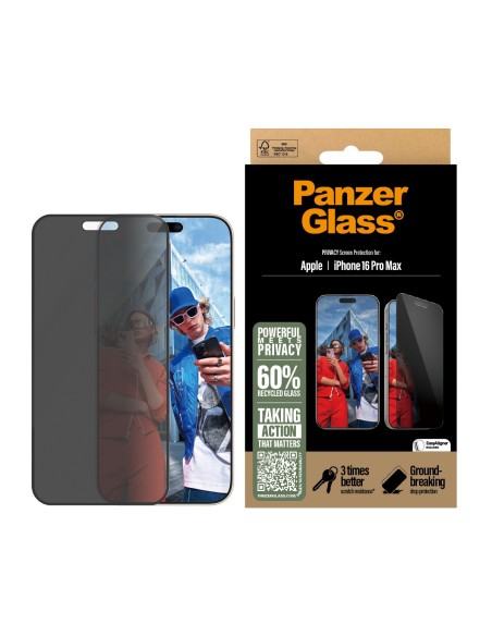 PanzerGlass Privacy Screen Protec. iPhone 16ProMax