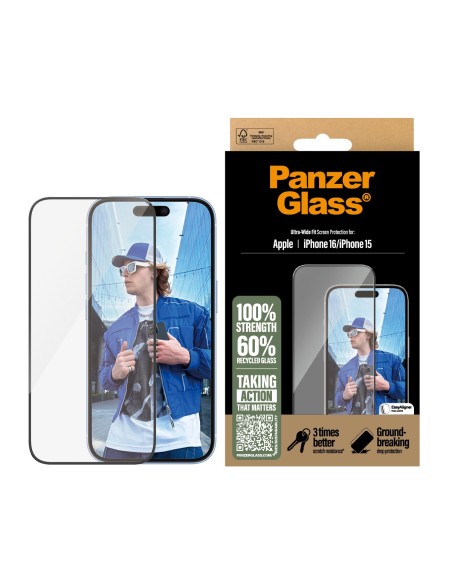 PanzerGlass Screen Protector iPhone 16 - 15