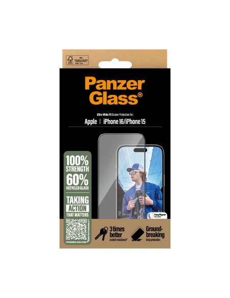 PanzerGlass Screen Protector iPhone 16 - 15