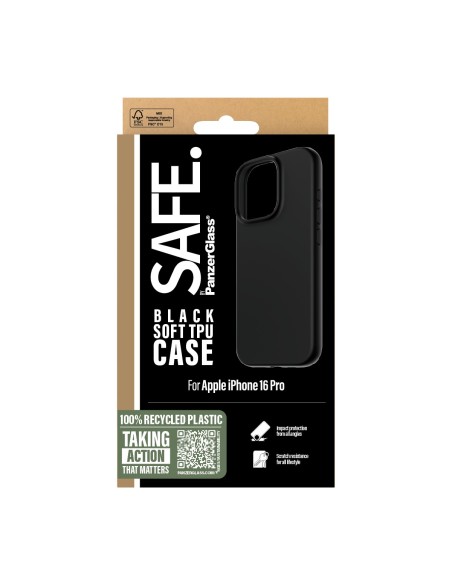SAFE by PanzerGlass TPU Case Black iPhone 16 Pro