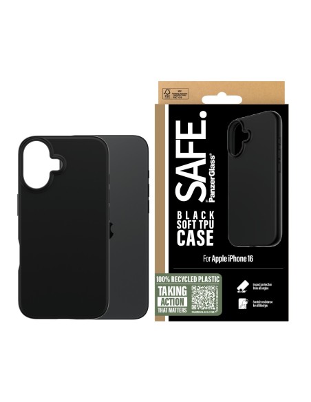 SAFE by PanzerGlass TPU Case Black iPhone 16
