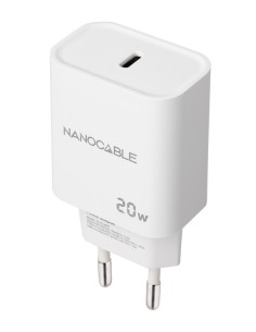 Nanocable Cargador pared USB-C PD 20W Blanco