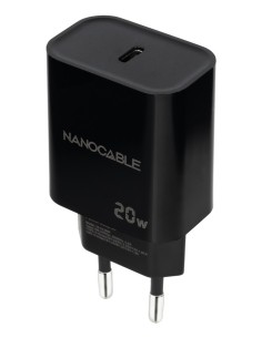 Nanocable Cargador pared USB-C PD 20W Negro