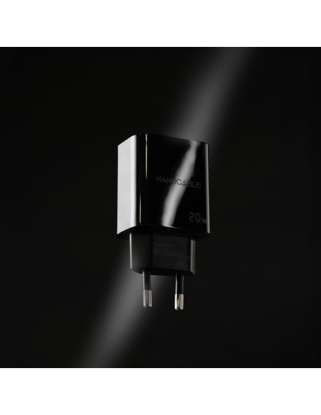 Nanocable Cargador pared USB-C PD 20W Negro