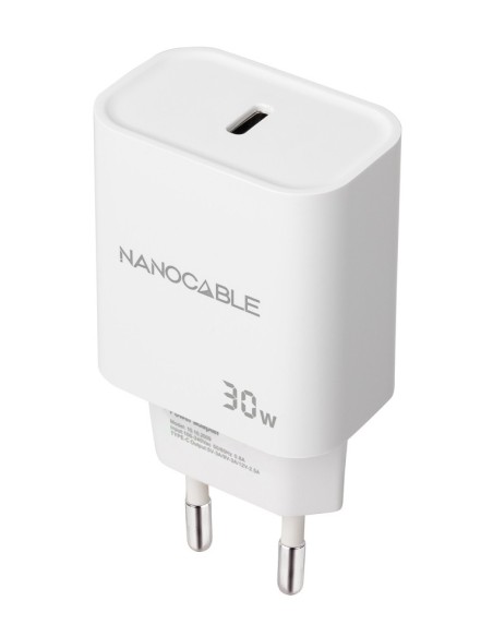 Nanocable Cargador pared USB-C PD 30W Blanco