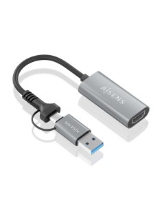CONVERSOR AISENS ALUMINIO USB-A M+USB-C M-HDMI H 1080P@60HZ 15CM