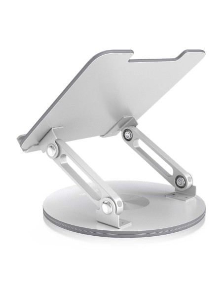 SOPORTE SOBREMESA AISENS AJUSTABLE GIRATORIO PORTATIL TABLET 7"-13" PLATA