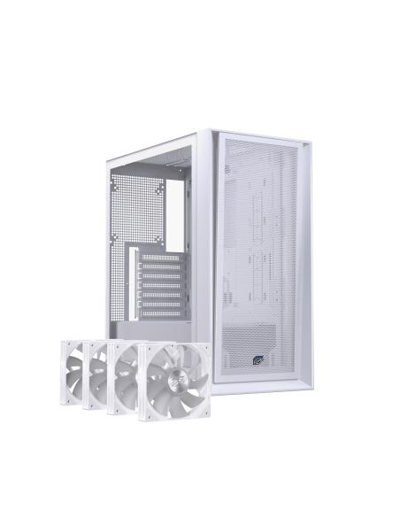 CAJA ATX SEMITORRE EINAREX P600 RGB 4 FANS BLANCA EXCS-PL-600R-W