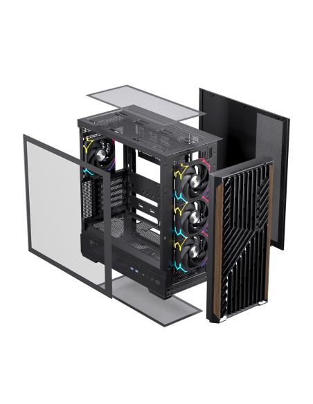 CAJA ATX SEMITORRE EINAREX P800 RGB 4 FANS NEGRA EXCS-PL-800R-B