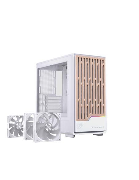 CAJA MICRO-ATX SEMITORRE EINAREX PM400 RGB 3 FANS BLANCA EXCS-PM-400R-W